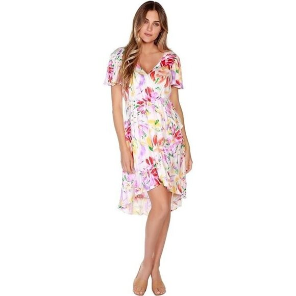 Belldini Dresses & Skirts - Belldini Women's Tropical Print Wrap Dress Floral Dress XL Extra Large